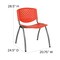 Flash Furniture HERCULES Series 880 lb. Capacity Orange Plastic Stack Chair with Titanium Gray Powder Coated Frame RUT-F01A-OR-GG - alternate 8